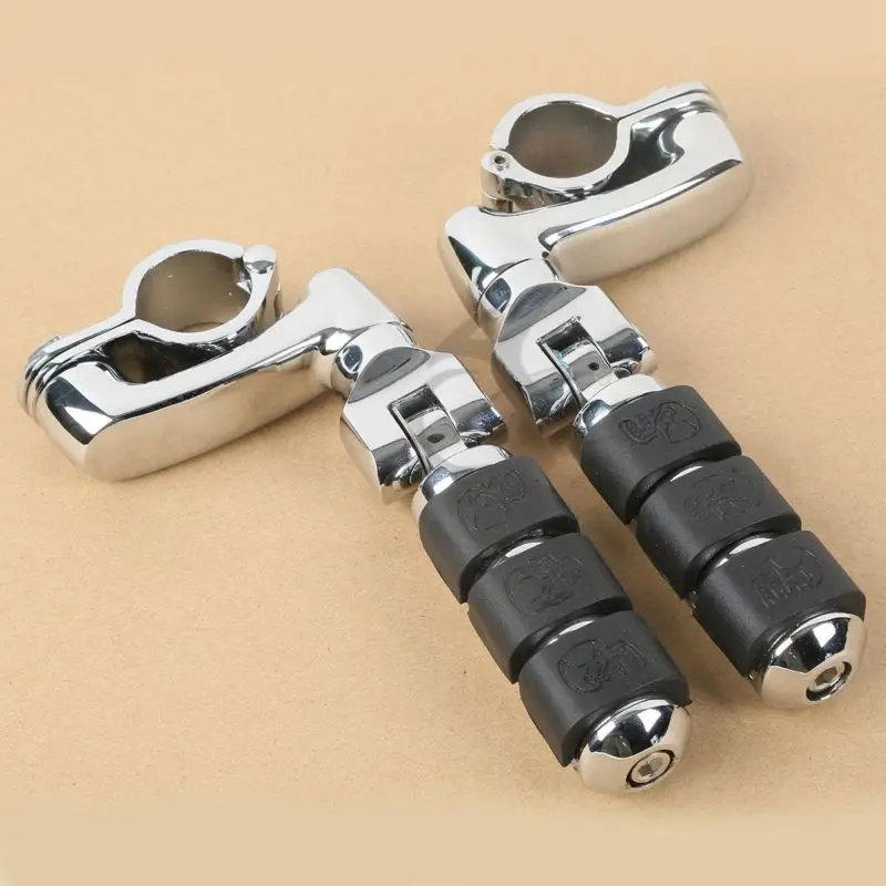 TCMT Motorcycle 1 1/4" Bar 32mm Long Angled Adjustable Highway Peg