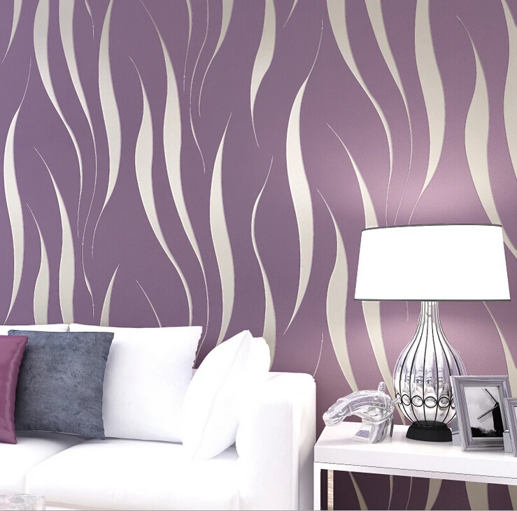 

Modern 3d Wave Striped Wall Paper Flocking Embossed Non-woven Wallpaper Roll Wallpapers For Living Room Papel De Parede Modern