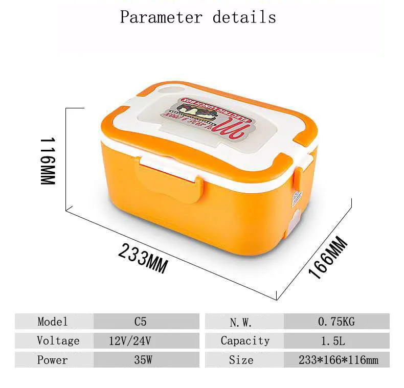 Электро ланч бокс портативный 1.5L автомобильный Ланчбокс 12 В автомобиль 24 в грузовик Электрический подогреватель горячий рисовый Лайк плита путешествия еды нагреватель