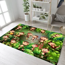 LB дети мультфильм обезьяна ковры и Зеленый Джунгли для дома гостиная аниме большой спальня кухня двери коврики ванной