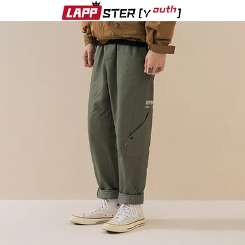 

LAPPSTER Men Harajuku Armygreen Sweatpants Joggers 2020 Cargo Pants Mens Overalls Pocket Hip Hop Harem Pants Streetwear Trousers