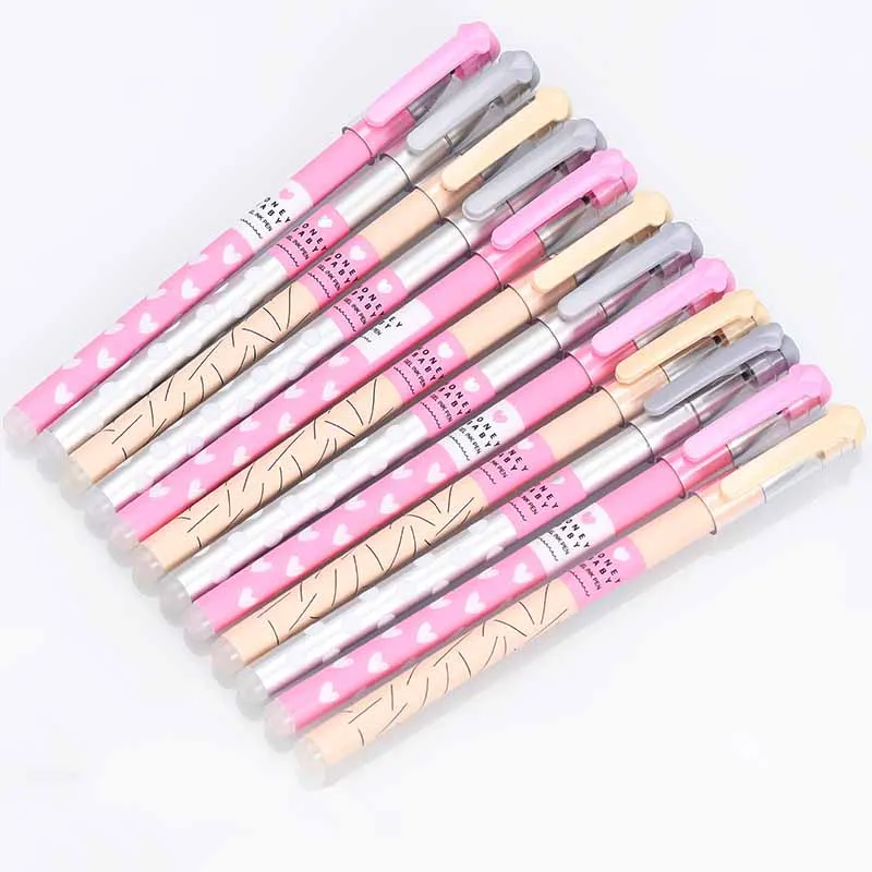 

1 Pcs Cartoon Student Erasable Pen Cute Pink Caneta 0.38mm Blue Black Gel Pen Papelaria Writing Pen Kawaii School Supplies