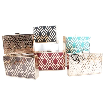 

Women's Handbag Evening Clutch Bag Metal Hollow Bags Travel Shoulder & Crossbody Messenger Bags School Wallet Box bolsa feminina