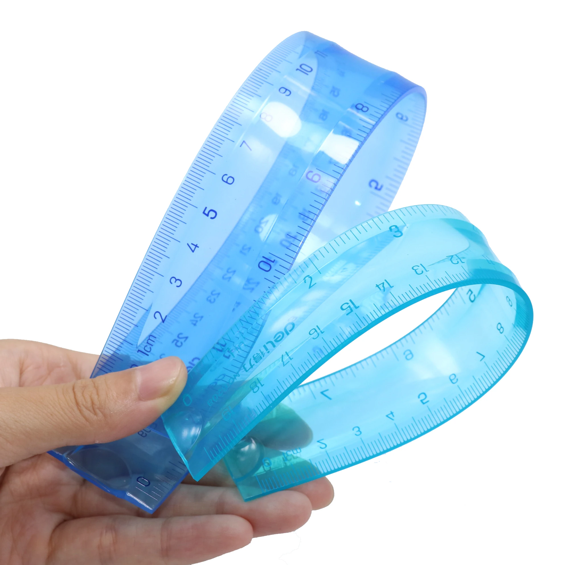 

1 pcs Blue/Green Straight Soft Ruler Student Flexible Ruler Tape Measure Precision Double Sided Ruler Office School Supplies