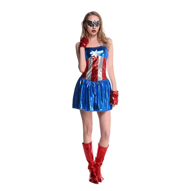 2016 New Supergirl Adult Women Sexy Superwoman Dress Superhero Halloween Costume Hot Cosplay Costumes L15341 (1)