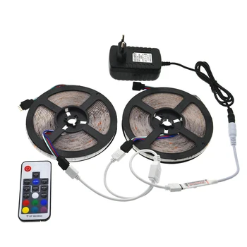 

LED Strip Set IP65 Waterproof 3528 RGB 10M/600LED Flexible Strip Light + RF Wireless Remote Controller + 12V 3A Power Adapter