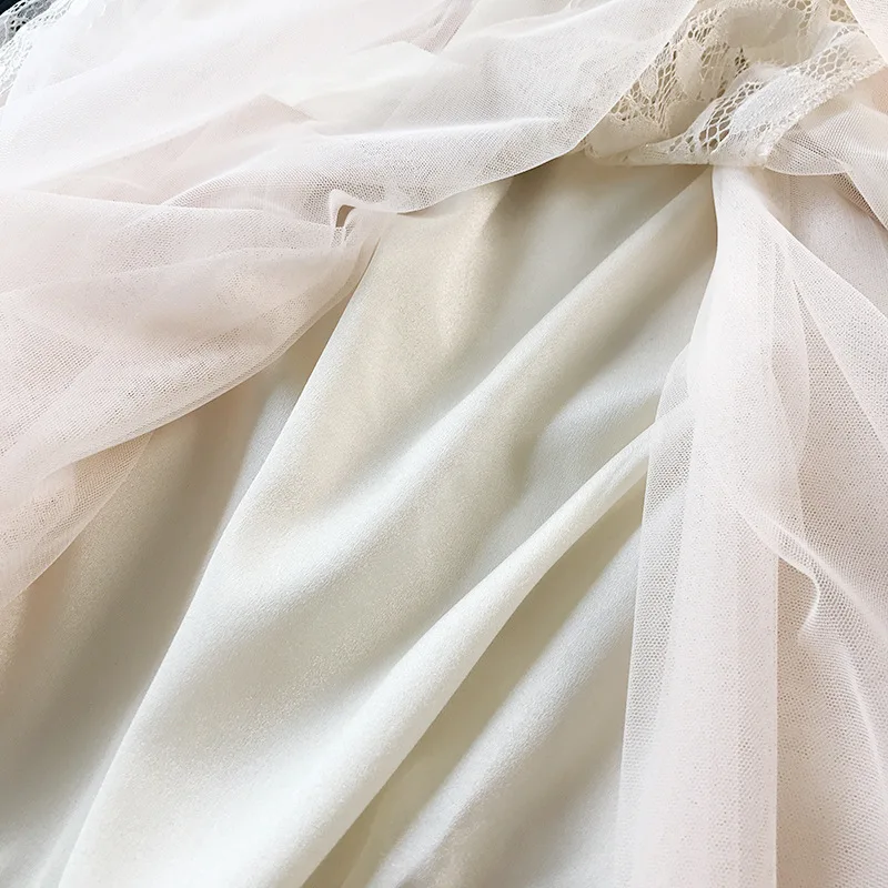 Новая сетчатая Юбка Лето г. Корейская версия большой размеры для женщин кружевная длинная юбка темперамент pettiskirt