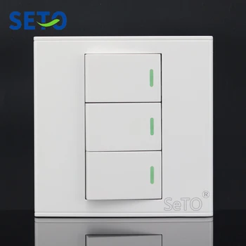 

SeTo 86 Type Three Button Switch Panel Socket Outlet Wall Plate Keystone Faceplate