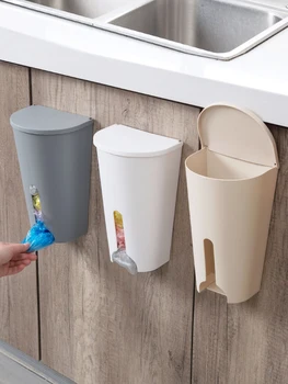 

Removable plastic household wall hanging garbage bag box kitchen debris sorting box