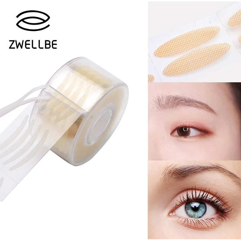

600pcs S/L Makeup Clear Beige Stripe Big Eyes Decoration Invisible Strong Adhesive Double Fold Eyelid Sticker Eyes Cosmetic Tool