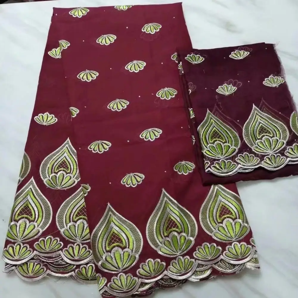Fashionable New Swiss High Quality Yarn Lace Nigeria Fabric Dubai 100% Cotton African 5+2 yards/lot | Дом и сад