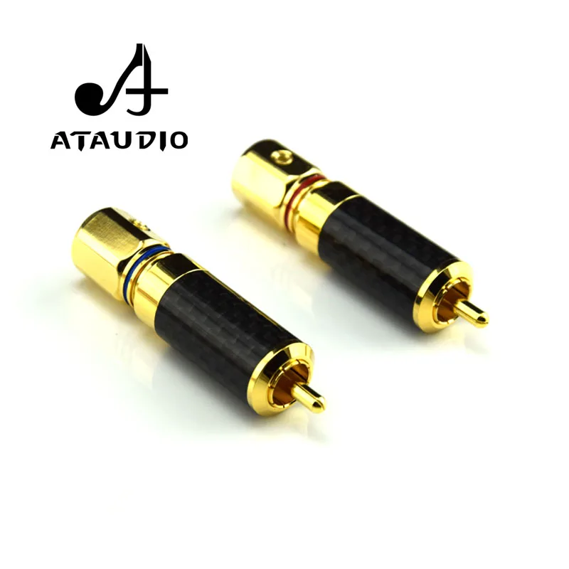 RCA разъем ATAUDIO 4 шт. Hi Fi высококачественные Позолоченные коннекторы из углеродного