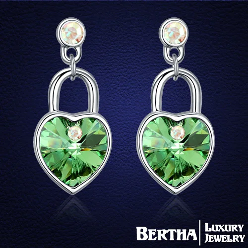 

New Style Lock Drop Earrings For Women Crystals from Swarovski Earrings Fine Fashion Jewelry Brincos Bijoux Top Quality