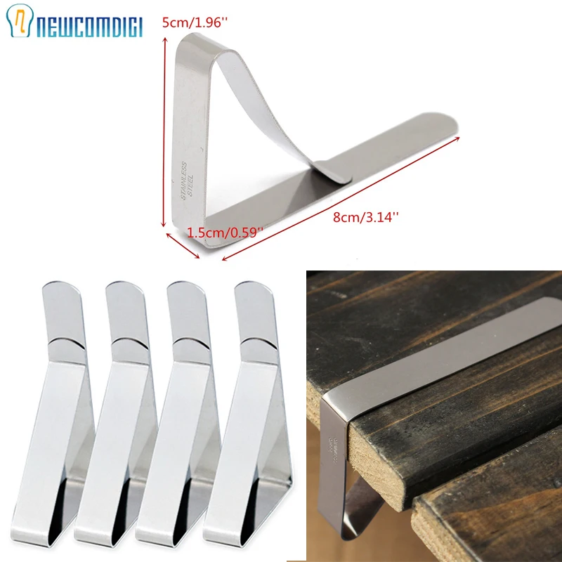 4Pcs/Lot Stainless Steel Tablecloth Holder Cover Clips Table Clamps