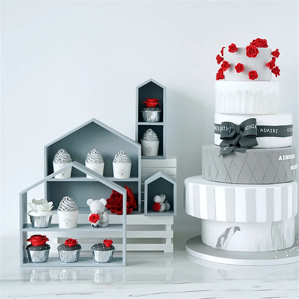 

Nordic Wooden Storage Tray Modern Ins Fruit Cake Dessert Plate Black Gray White House Jewelry Display Tray Home Desktop Decor