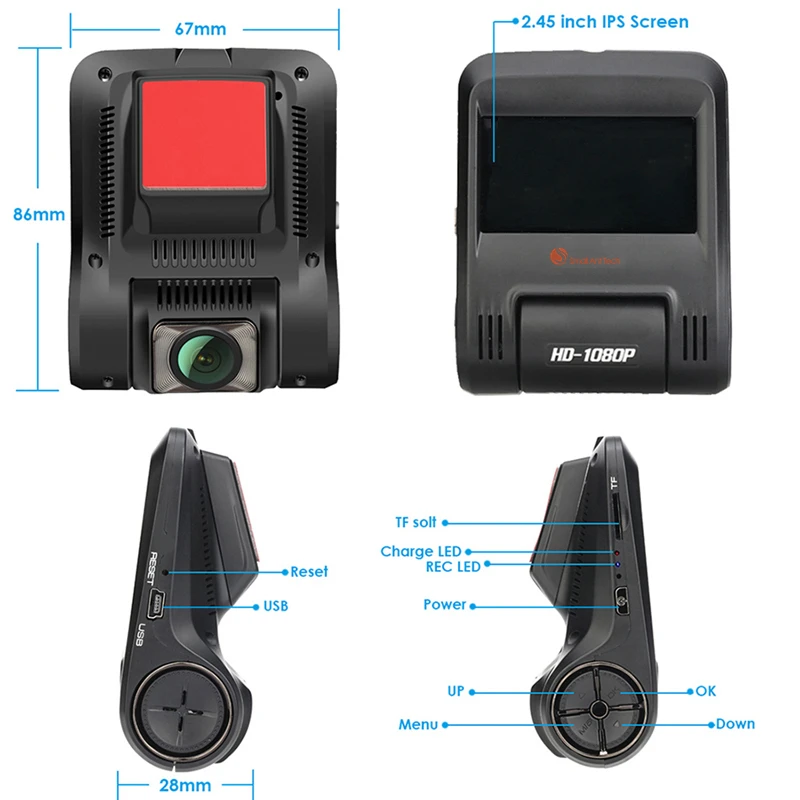 SmallAntTech Car DVR Wifi Dash Camera Cam Recorder Monitor Novatek 96658 Sony IMX323 Camcorder Registrator Full HD Night Version