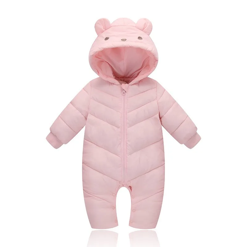 COOTELILI 65-100cm Cute Bear Ear Baby Romper Winter Warm Newborn Boy Girls Clothes Costume Jumpsuit Infant Clothing Pink Blue (10)