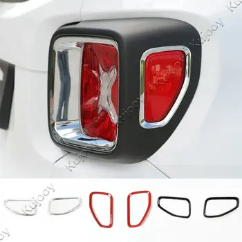

2PCS Gold/ Red/ Black For Jeep Renegade 2015 2016 2017 Tail Light Guard Rear Light Lamp Cover Trim Ring ABS Sticker