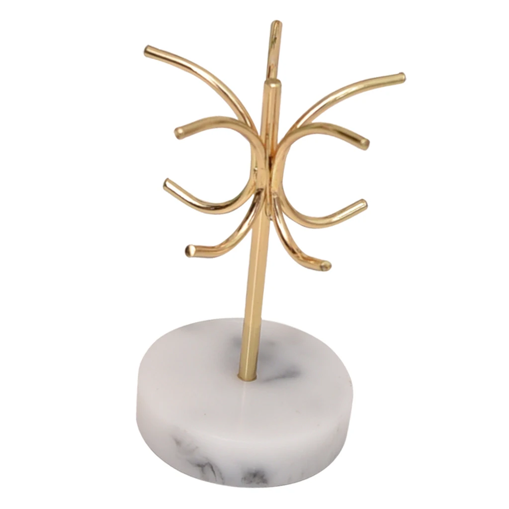  4 Style Marbling Resin Retro Nordic Jewelry Organizer Rack Display Earings Stand Vintage Room Count