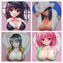 2017 new version Japanese font b anime b font 3d mouse pad wristbands Cartoon Creative sexy