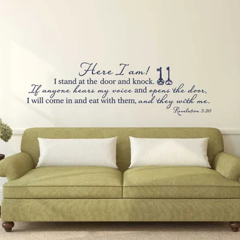 

Revelation 3:20 Bible verses Spanish vinyl wall stickers Christian living room bedroom wall stickers decorative wallpaper 2SJ7