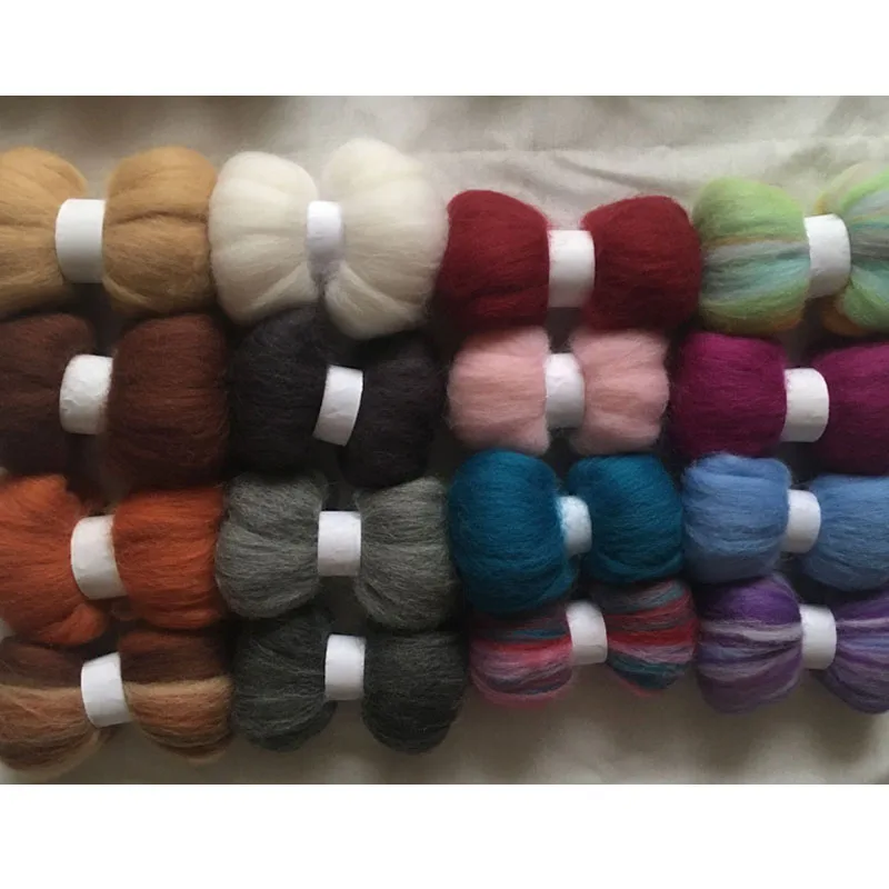 merino wool fibre roving for needle feling kit diy crafa 160g/set | Дом и сад