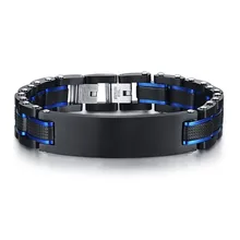 14 мм Выгравированный дизайнерский ID браслет, индивидуальный настраиваемый Одноцветный роскошный двухцветный ID браслет из нержавеющей стали, мужские ювелирные изделия