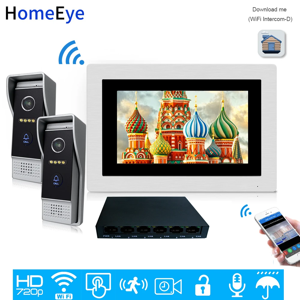 HomeEye 720P WiFi IP Video Door Phone Video Intercom Home Access Control System Android/IOS APP 1.0MP Camera Video Record Alarm HomeEye 720P WiFi IP Video Door Phone Video Intercom Home Access Control System Android/IOS APP 1.0MP Camera Video Record Alarm
