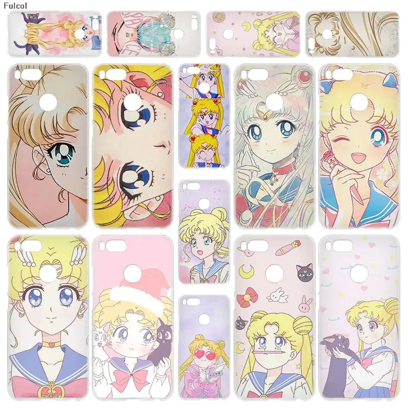 

Fulcol anime sailor moon lune cat Transparent Fashion Shell case cover para for Xiaomi Redmi Note 3 4 4X 5 Puls 4A 5A 6A Mi5 A1