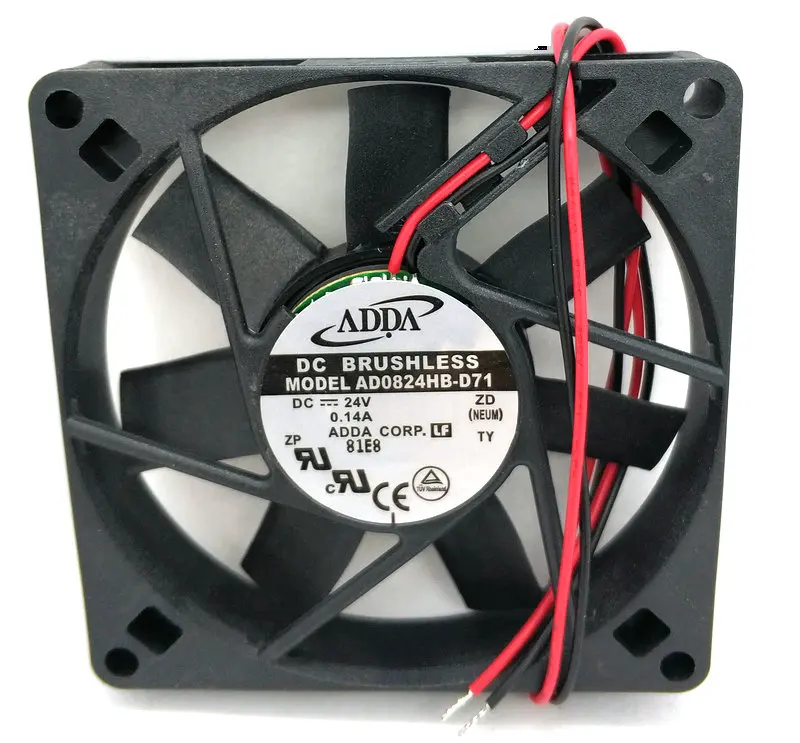 

New Original ADDA 8015 24v 0.14a AD0824HB-D71 2wire COOLING FAN 80*80*15MM 80MM