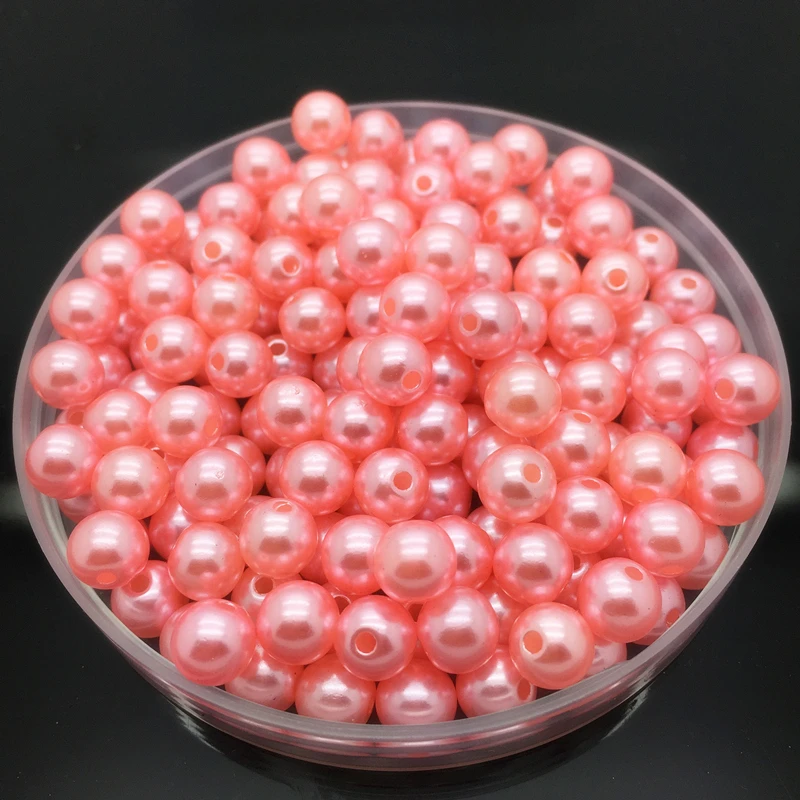 

4mm-10mm Pink Imitation Pearls Round Pearl Spacer Loose Beads DIY Jewelry Making Necklace Bracelet Earring Accessories