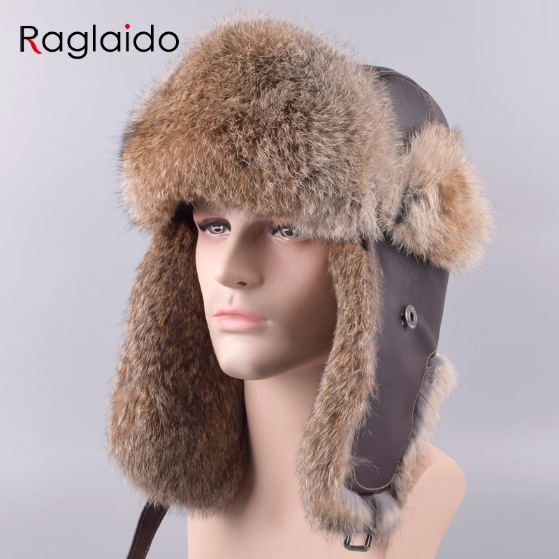 Buy Raglaido Men's Bomber Hats Caps Winter Aviator Hat