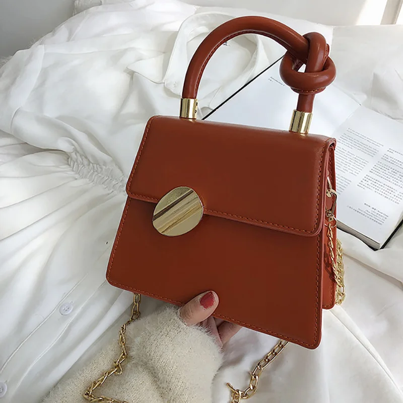 Женская Европейская маленькая квадратная сумка, новинка, высокое качество, из искусственной кожи, женская дизайнерская сумка, на цепочке, на плечо, сумка-мессенджер, клатч - Цвет: Brown