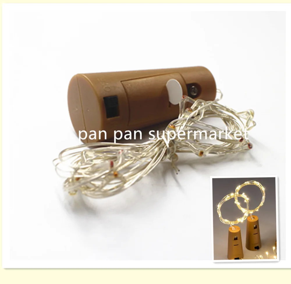 

2m 20-LED Copper Wire String Light with Bottle Stopper for Glass Craft Bottle Fairy Valentines Wedding Decoration Lamp Party