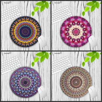 

Mairuige Round Mandala Gaming Flower Mouse pad PC Computer mat Size for Lock Edge 20X20CM 22X22CM Speed Circular Mouse Pad