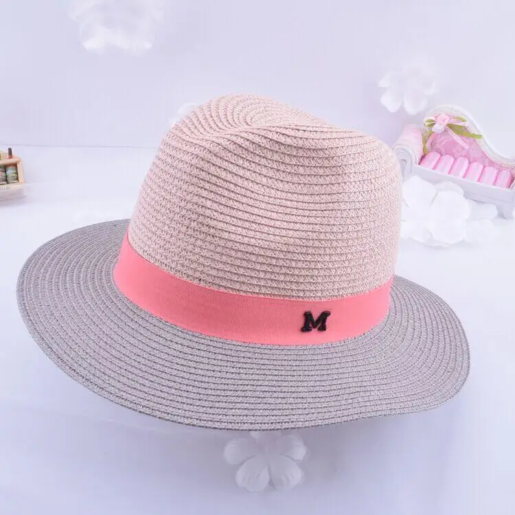 Bingyuanhaoxuan, распродажа жаркое лето Защита от солнца шляпы для Для женщин букву М широкий дамы соломенная шляпа пляжный отдых Обувь для девочек полями