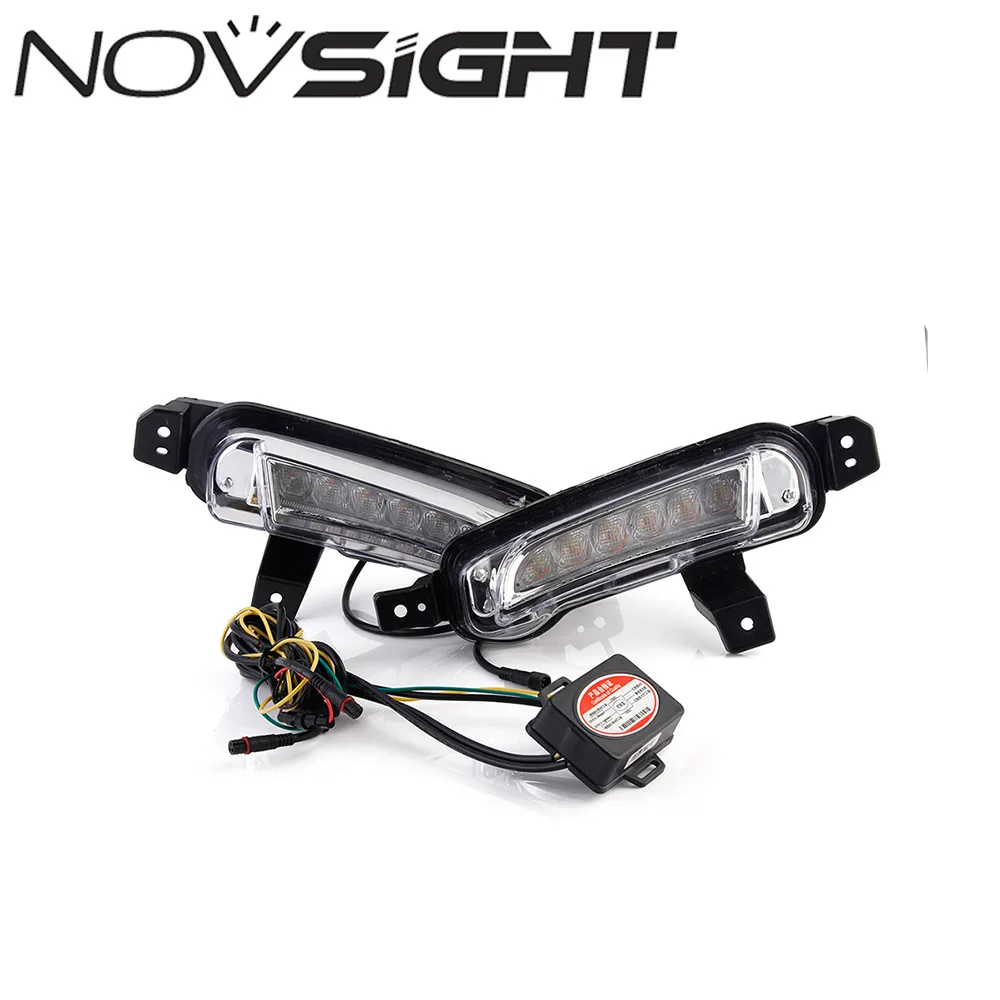 

NOVSIGHT Auto Car LED DRL Daytime Running Light Driving Fog Lamps Yellow Turn Signal For Suzuki Vitara 15-16 D25