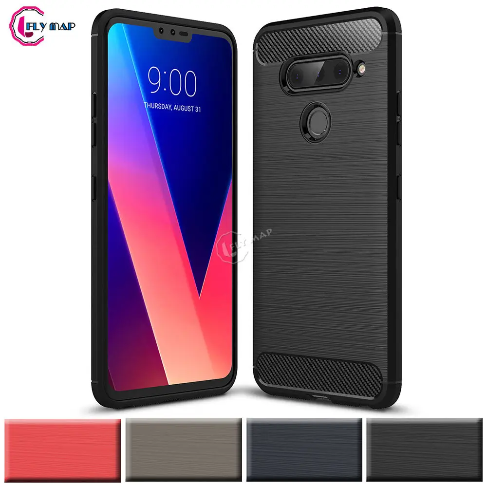 

Silicone Soft Case for LG V40 ThinQ V405QA LM-V405QA TPU Carbon Fibe Phone Cover for LG V 40 ThinQ V405TA LM-V405TA Fitted Case