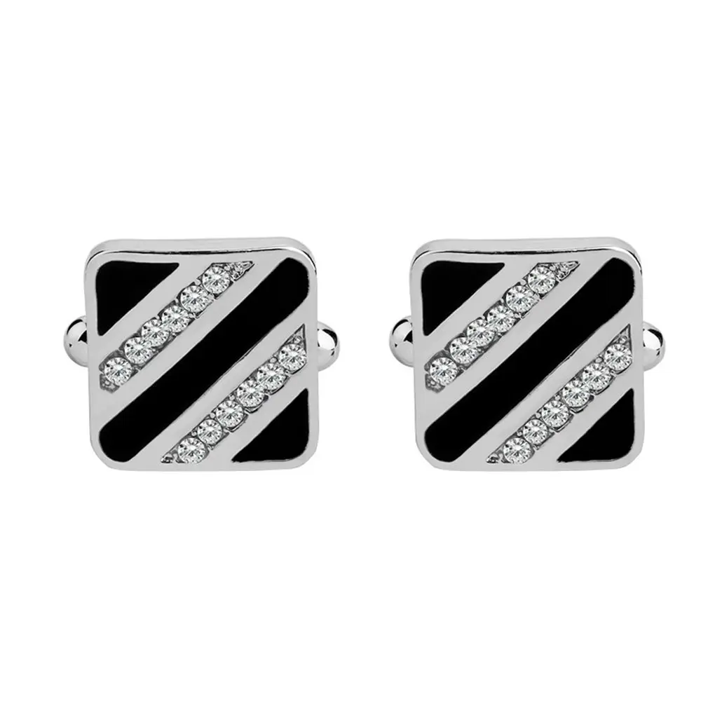 

Classic Square Electroplating Paint Carved Diamond Men's Shirt Cufflinks