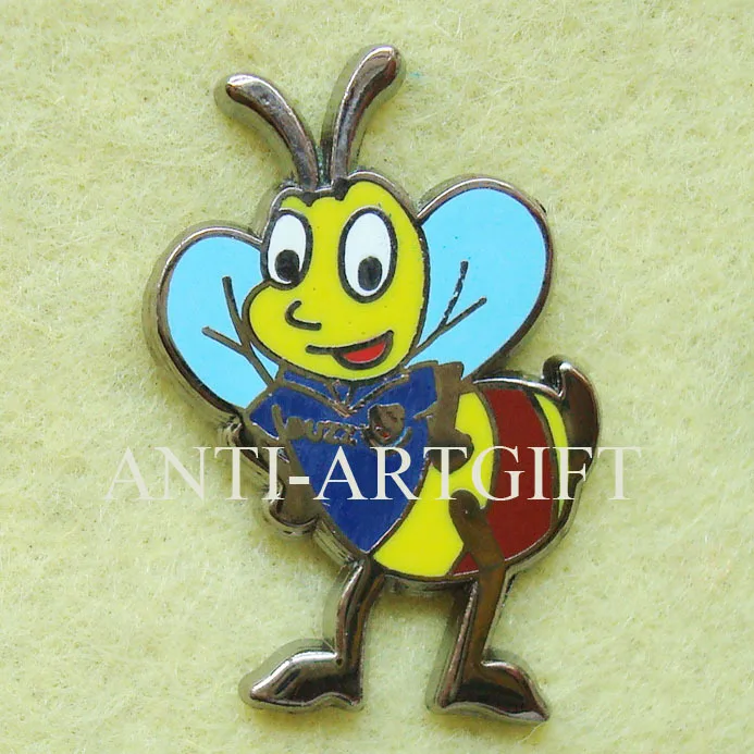 

Custom design Hard Enamel emblem metal badge Lovely bee Shape No MOQ OEM/ODM