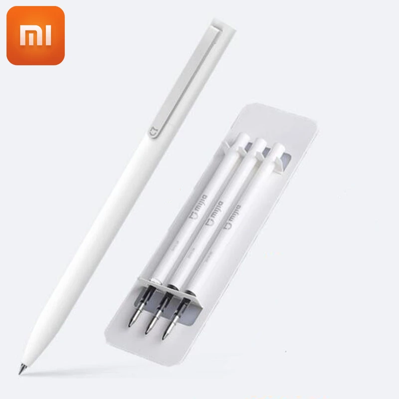 Xiaomi Mijia Universal Rollerball Pens Durable Smooth Signing Pen with Retractable and Refillable Design White 