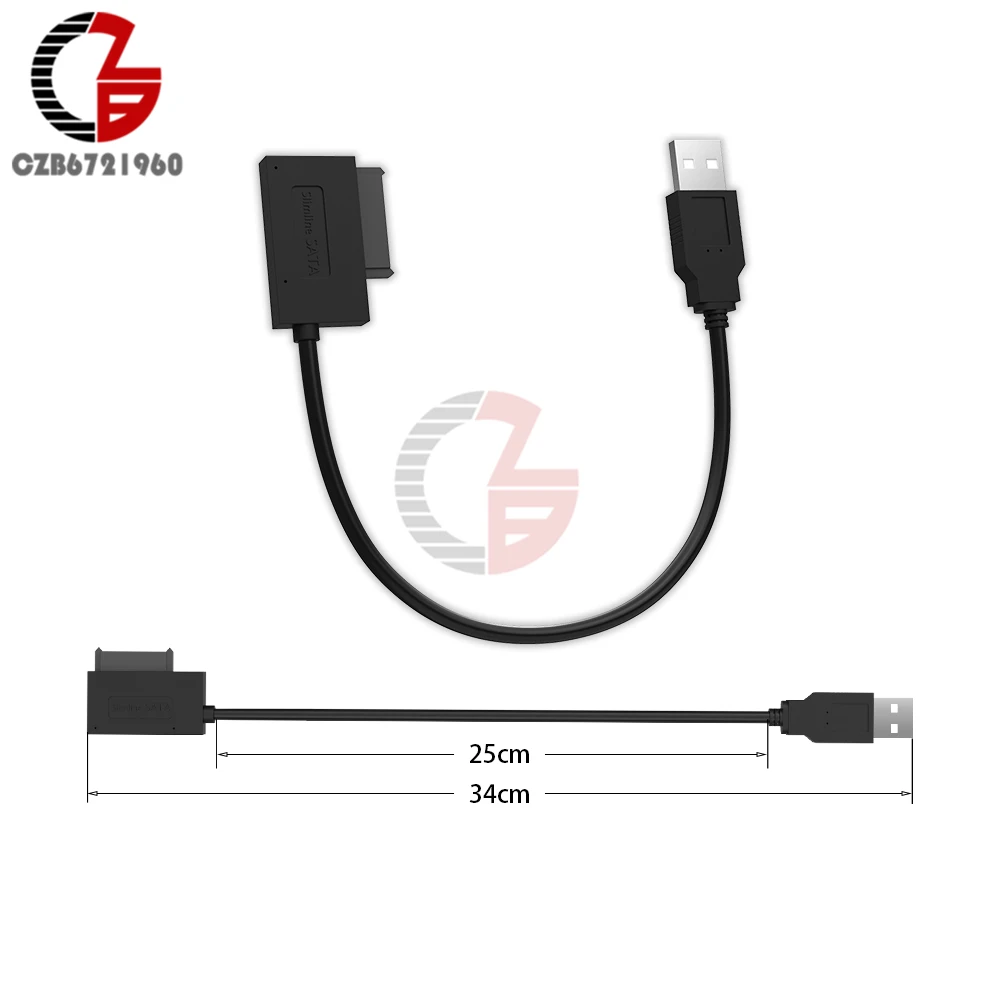 Профессиональный USB 2 0 13Pin тонкий кабель SATA с светодиодный индикатором для