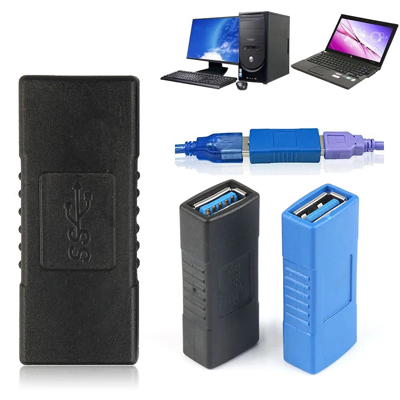 

USB 3.0 A Female to A Female Adapter USB3.0 Connector Extender Adapter Converter for Laptop PC Computer Drop