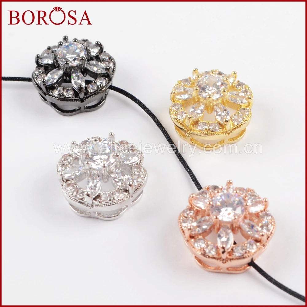 BOROSA 20 шт. модные разноцветные CZ микро паве цирконий белый кристалл соединитель