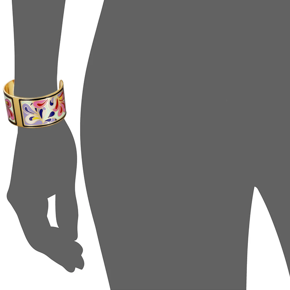 VAROLE Top Quality 100% Copper Opening Color Enamel Love Bangle Bracelets & Bangles Pulseiras Women Fashion Jewelry pulsera 5