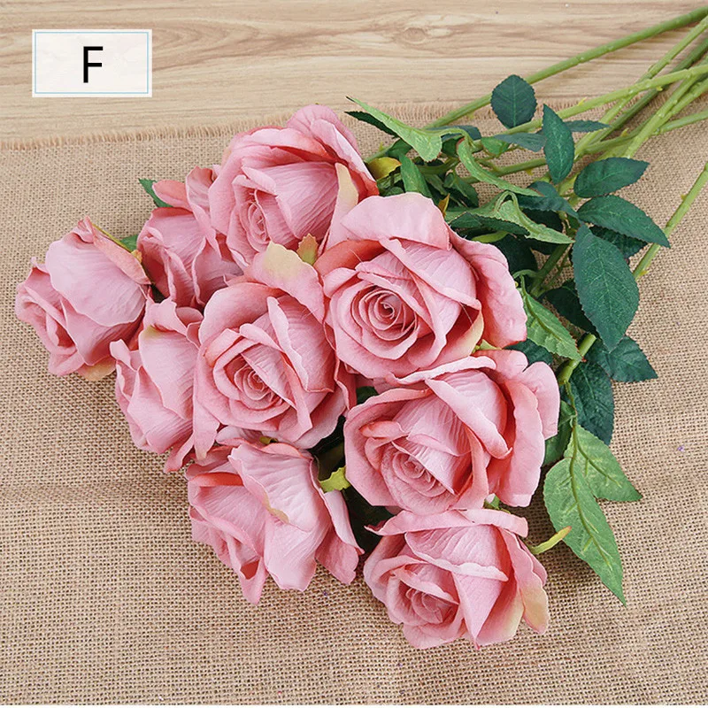 1PC colorful silk flower big size floor artificial rose wedding hotel