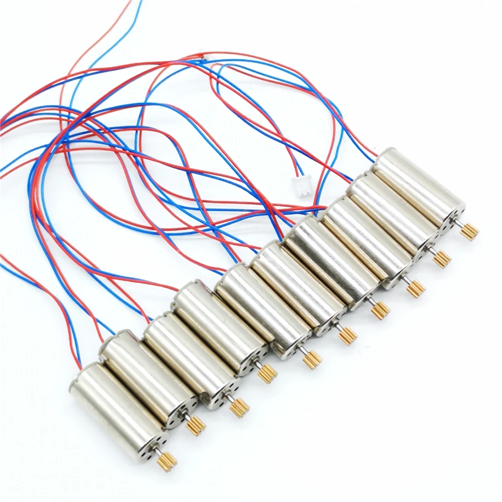 10 шт. 3,7 в 8520 8,5x20 мм мини-мотор без сердечника с зубчатой передачей CW CCW Для DIY крошечных микро крытых FPV гоночных квадрокоптеров