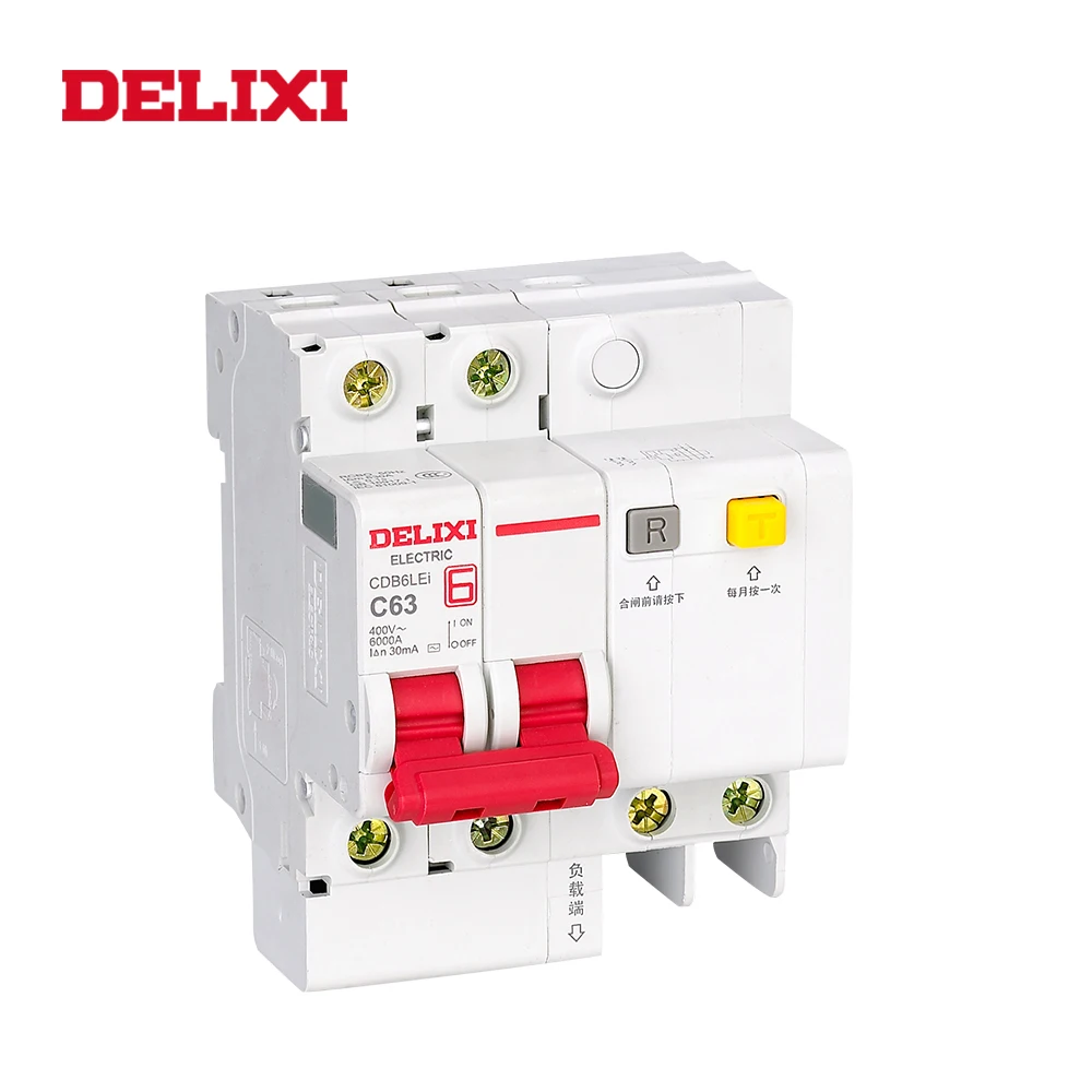 Мини автоматический выключатель DELIXI CDB6iLE 4P 400 В 10 А 16 32А 63А с защитой от короткого
