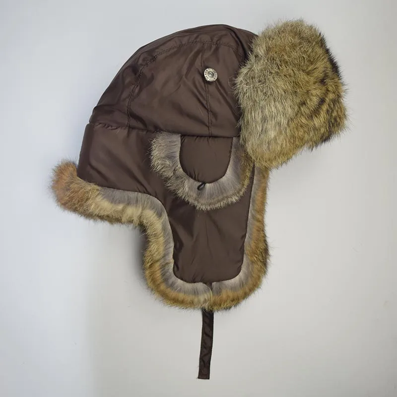 rabbit fur hat brown