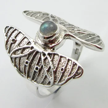 

Solid Labradorite BUTTERFLY Finger Ring Size 9 Women's Jewelry Unique Designed